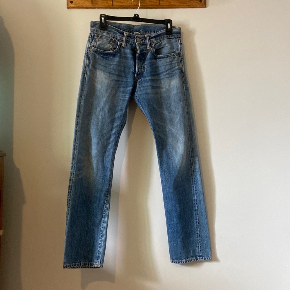 RRL Ralph Lauren Jeans #41381  Made USA Button Fly 29x30 slim fit ,hayfield wash